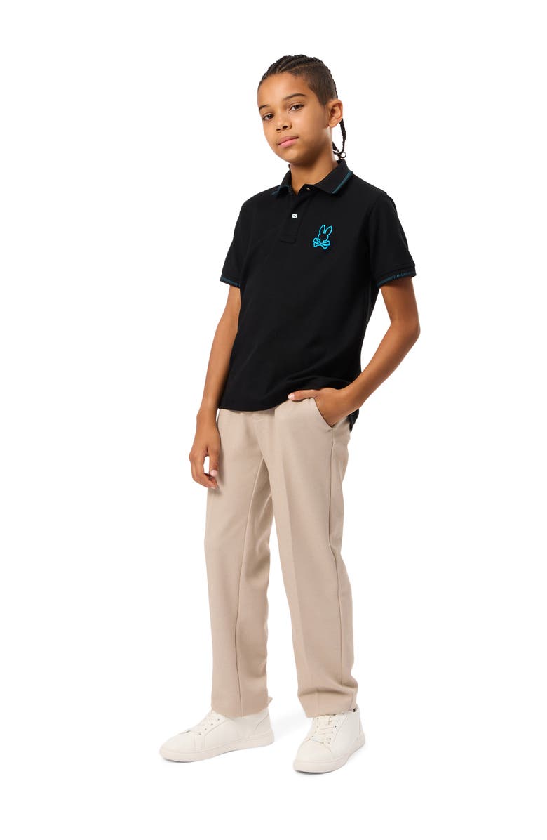 Psycho Bunny Kids' Stanwood Cotton Pique Polo, Alternate, color, Black