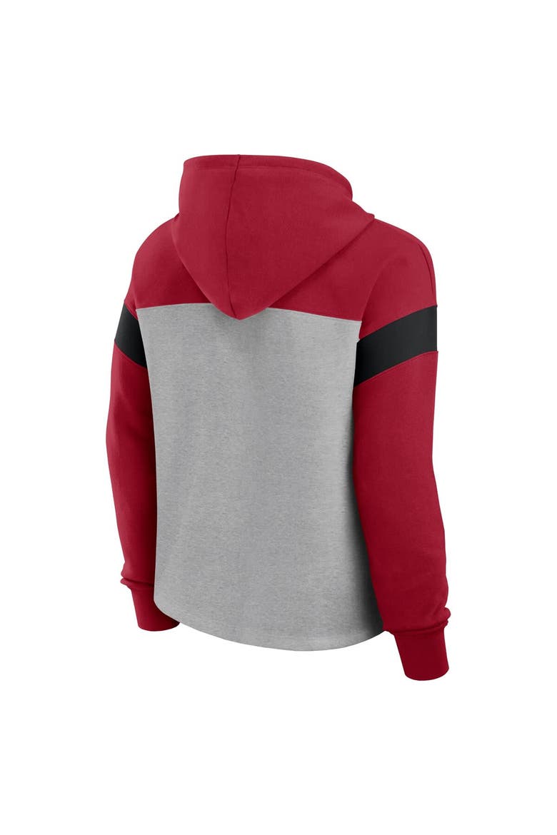 Women's Fanatics Heather Gray/Scarlet San Francisco 49ers Bold Play Call Pullover Hoodie, Alternate, color, Heather Gray