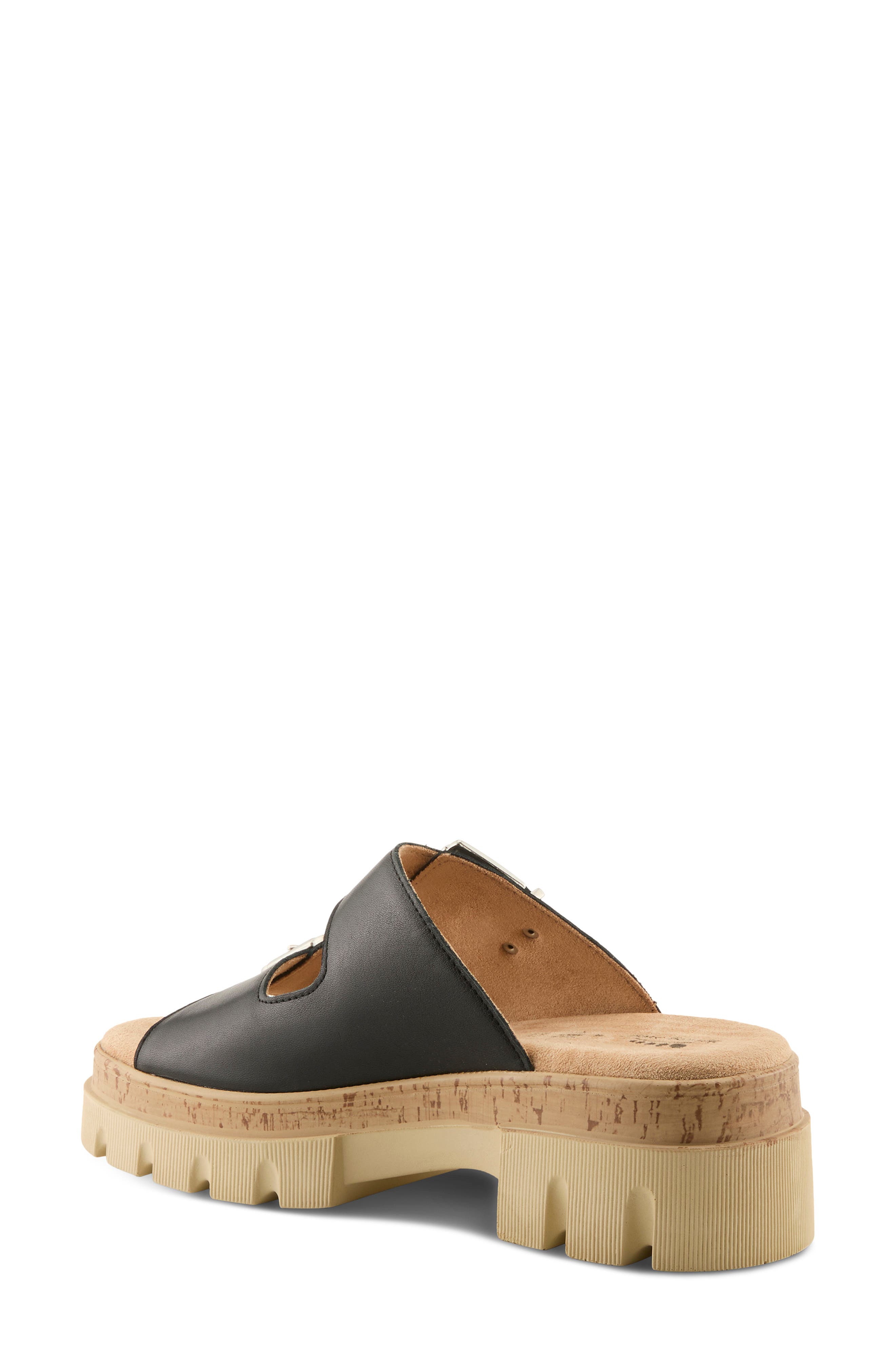 Spring Step Marbello Platform Slide Sandal, Alternate, color, Black