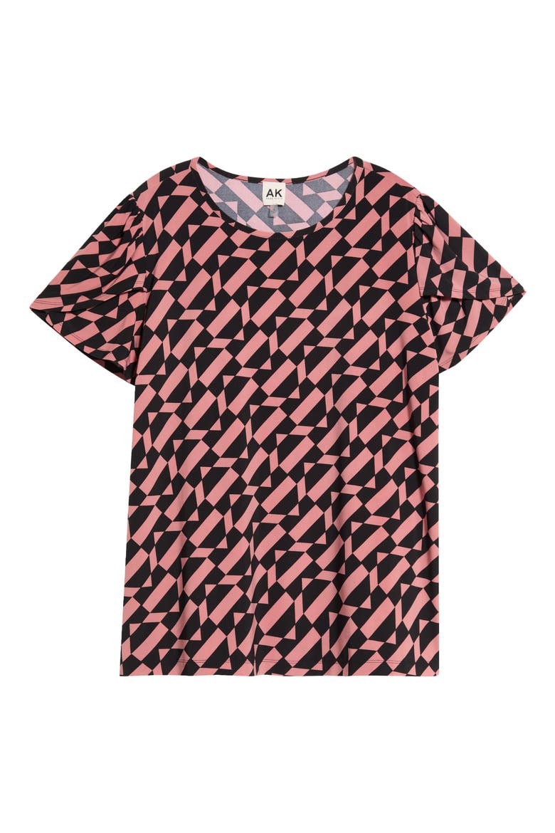 Gathered Tulip Sleeve Top, Alternate, color, ANNE BLACK/ PRIMROSE