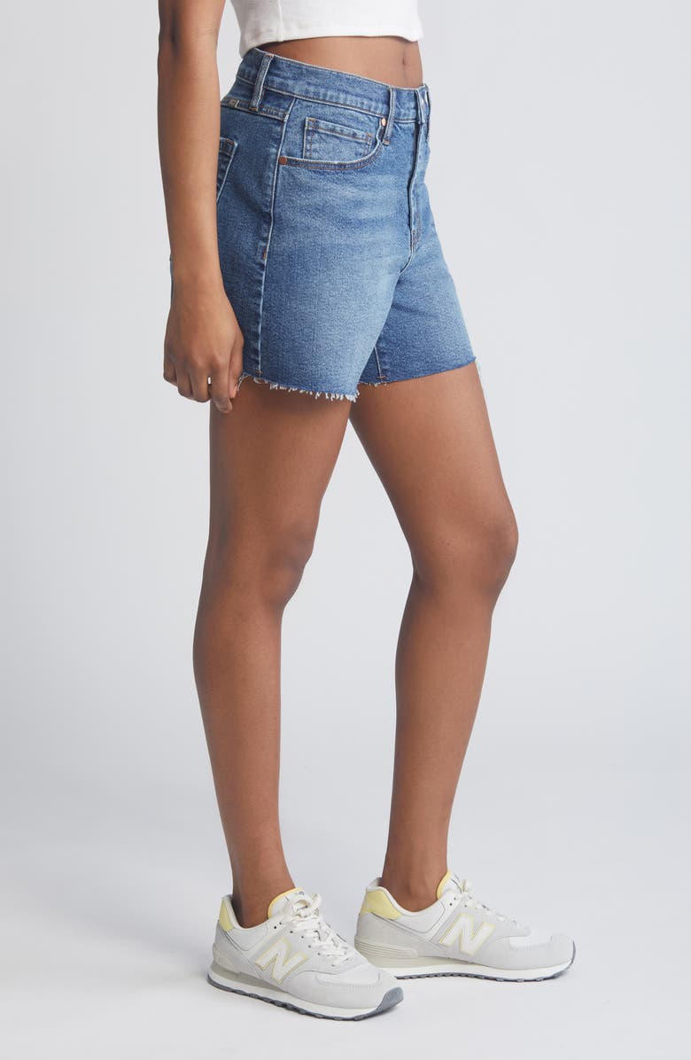 1822 Denim Loose Frayed Hem Denim Shorts, Alternate, color, 