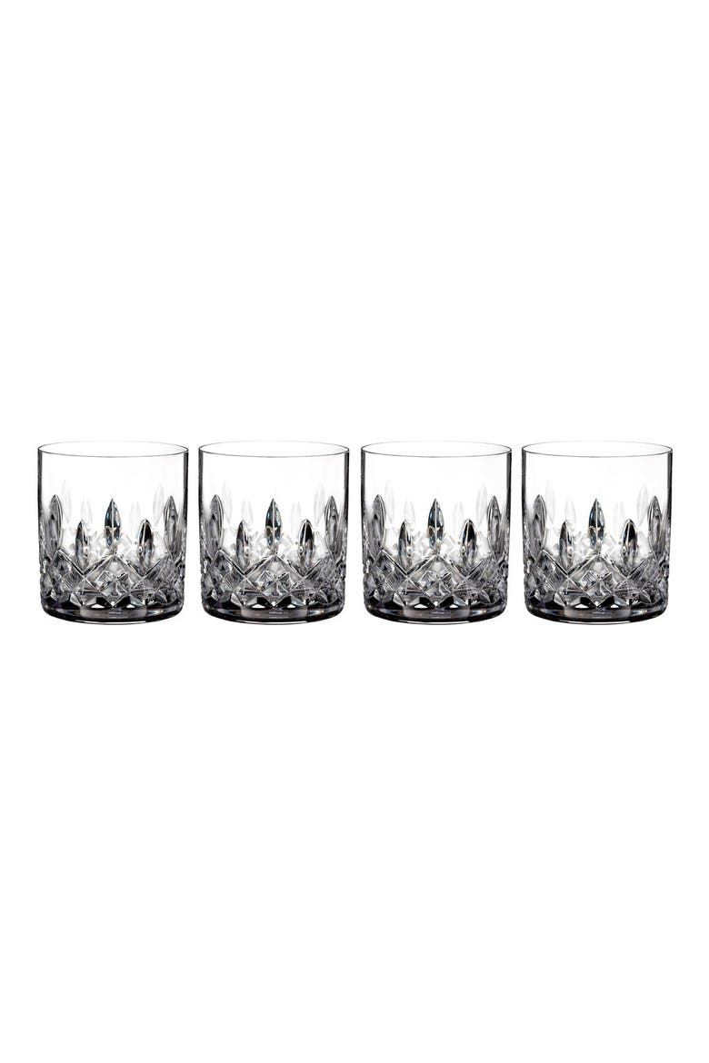 Lismore Connoisseur Set of 4 Lead Crystal Straight Sided Tumblers, Main, color, CLEAR