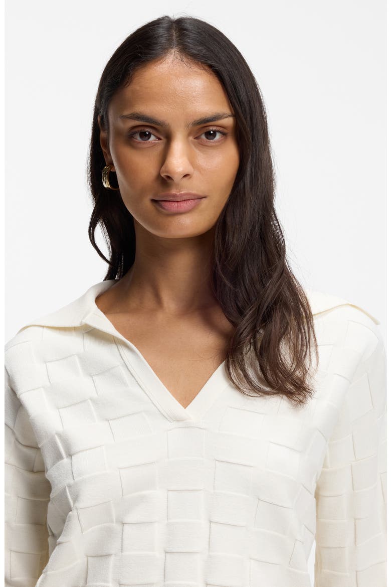 Fapavero Basket Weave Texture Sweater, Alternate, color, SOFT CREAM