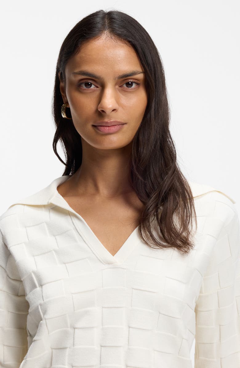 BOSS Fapavero Basket Weave Texture Sweater, Alternate, color, Soft Cream