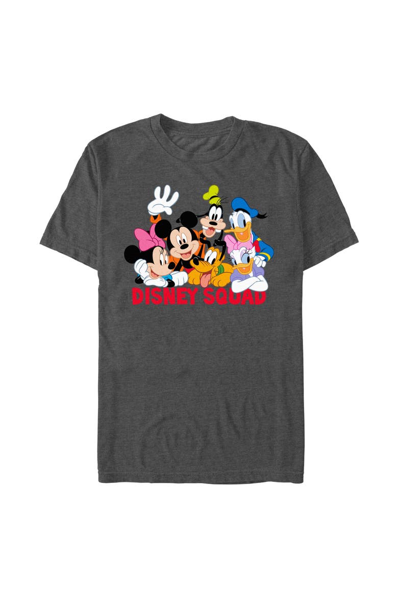 Men's Mickey & Friends Disney Squad Group Shot Graphic Tee, Main, color, Charcoal Heather