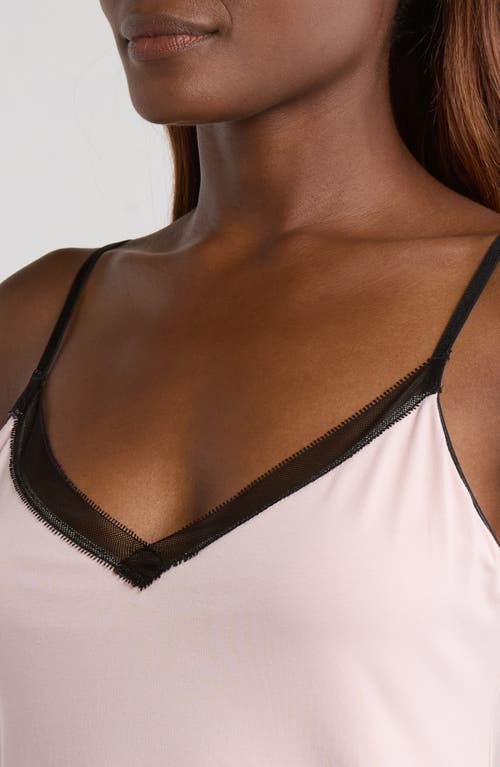 Natori Blissful Essentials Mesh Trim Chemise In Pink