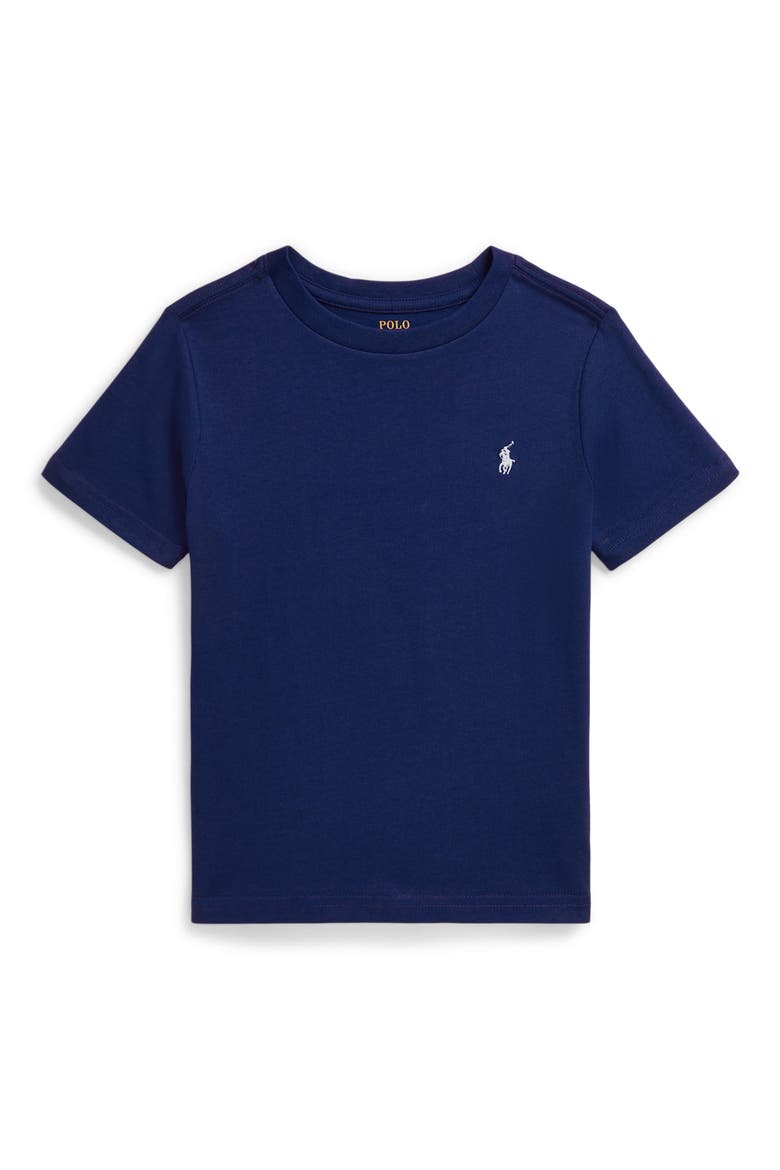 Kids' Cotton Crewneck T-Shirt, Main, color, DUSTY AZURE