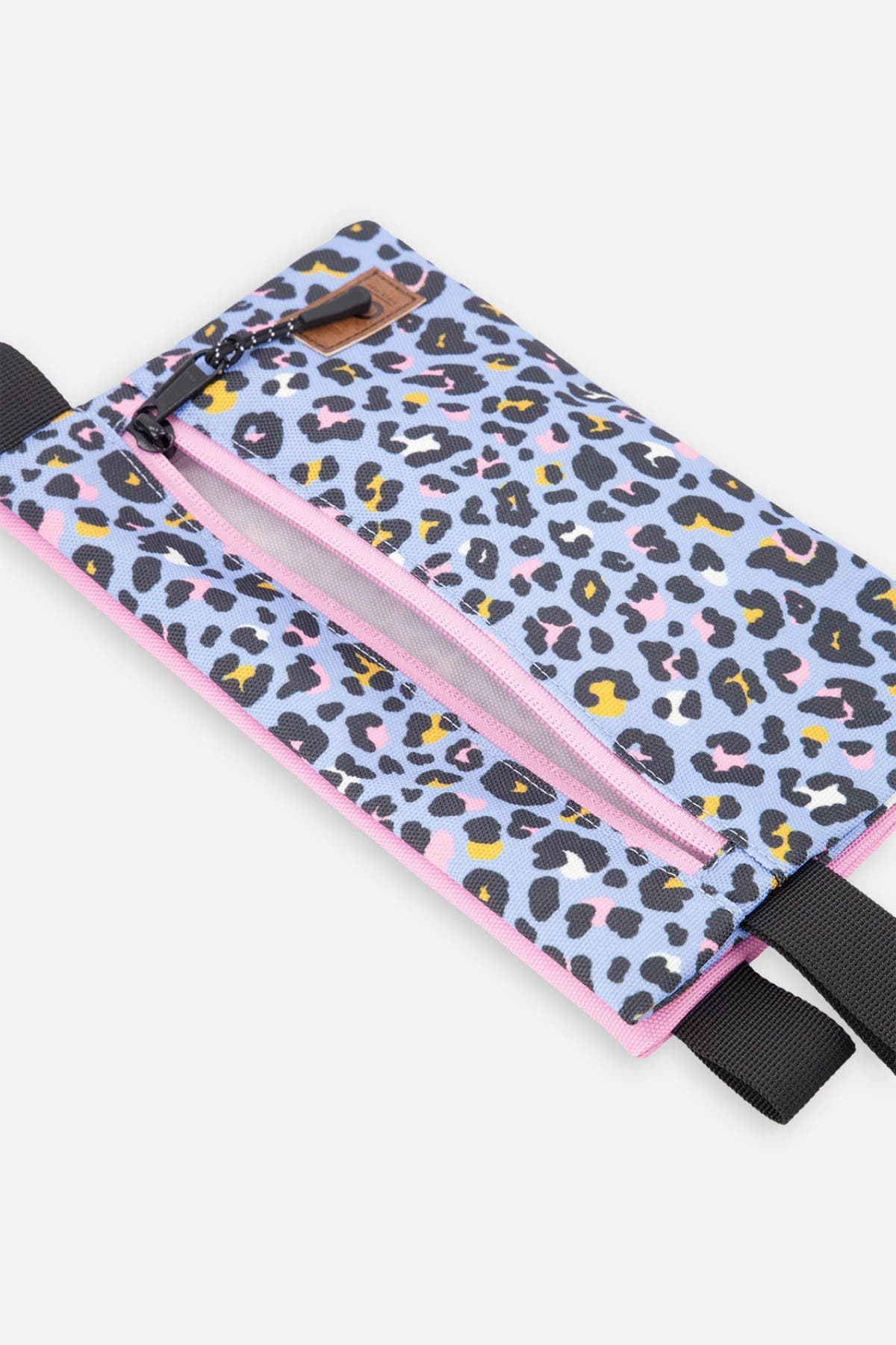 Deux par Deux Leopard Charming Functional Compact Pencil Case, Alternate, color, Blue Leopard Print