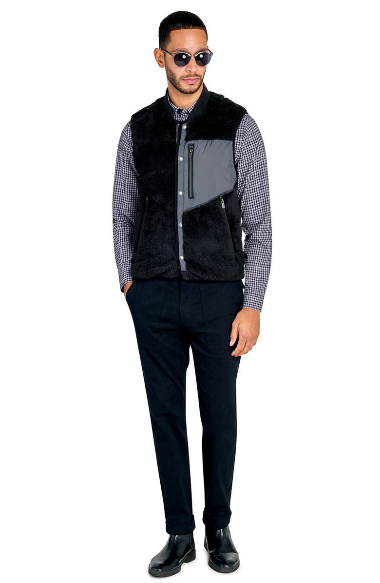 Brooklyn Brigade Solid Fuzzy Vest, Alternate, color, Black