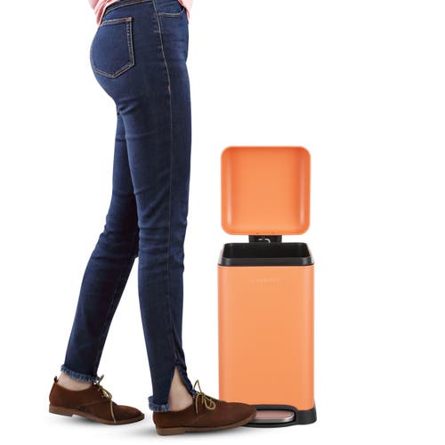 Happimess Betty Retro Mini 3.2-gallon Step-open Trash Can In Orange