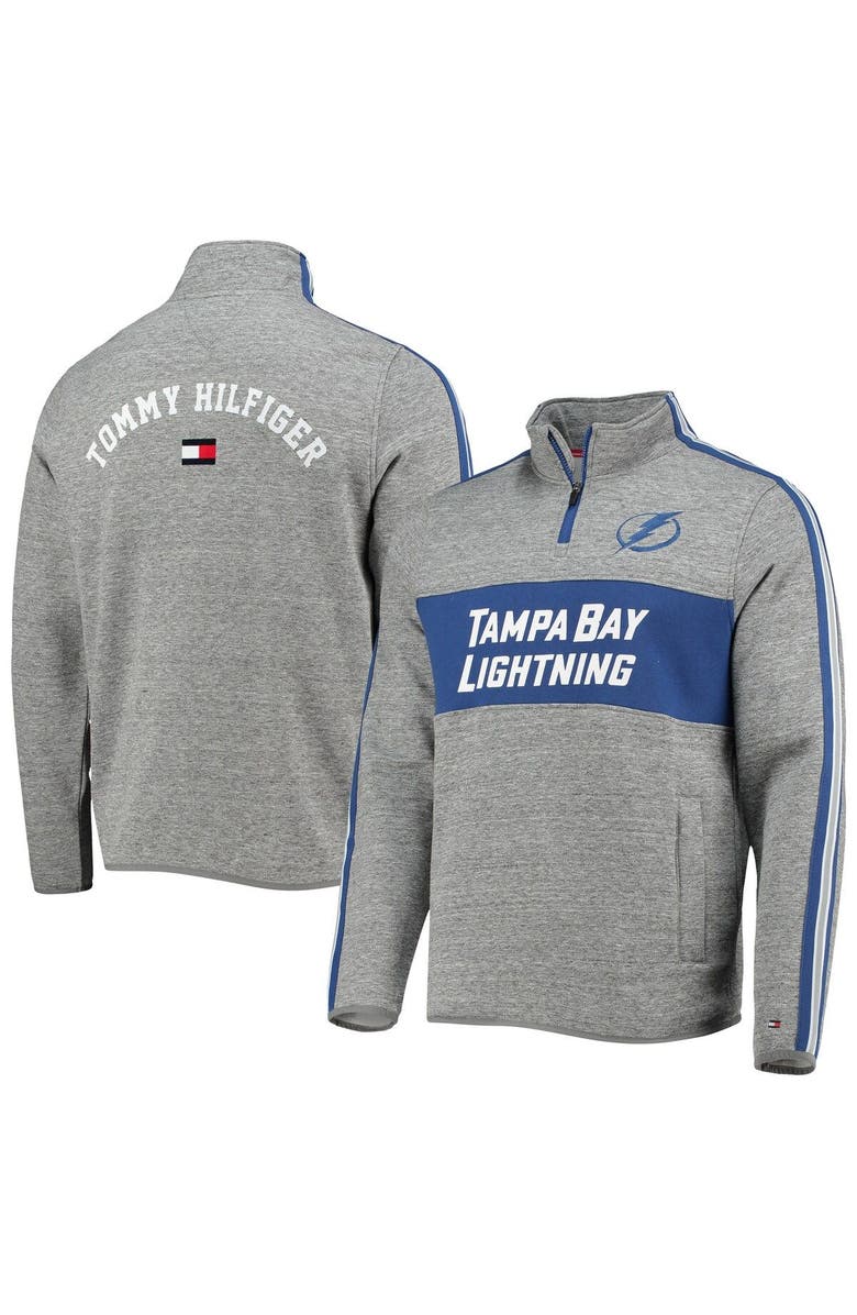 Tommy Hilfiger Men's Tommy Hilfiger Heathered Gray Tampa Bay Lightning Mario Quarter-Zip Jacket, Main, color,