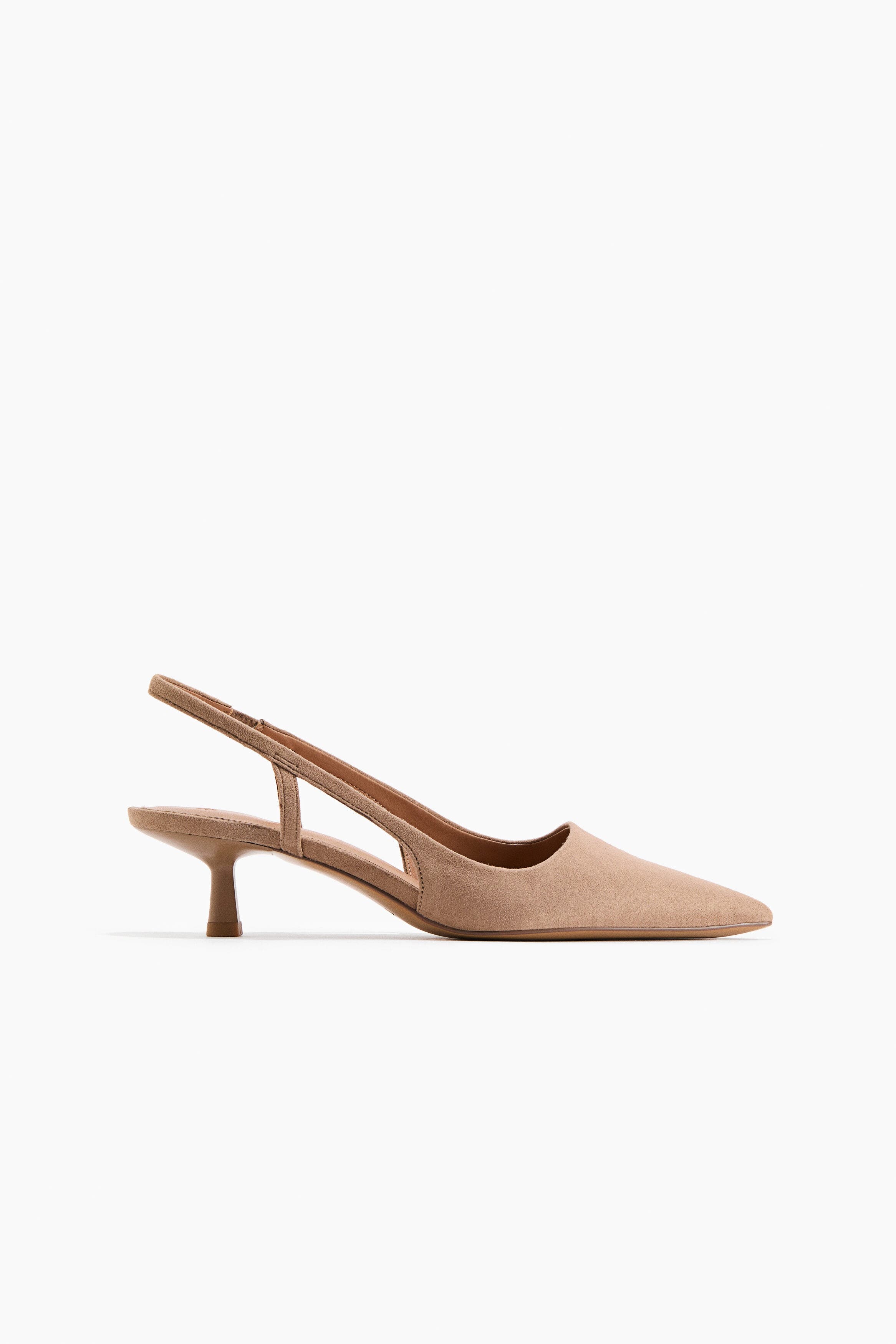 Kitten-heeled Slingbacks, Main, color, Dusty beige