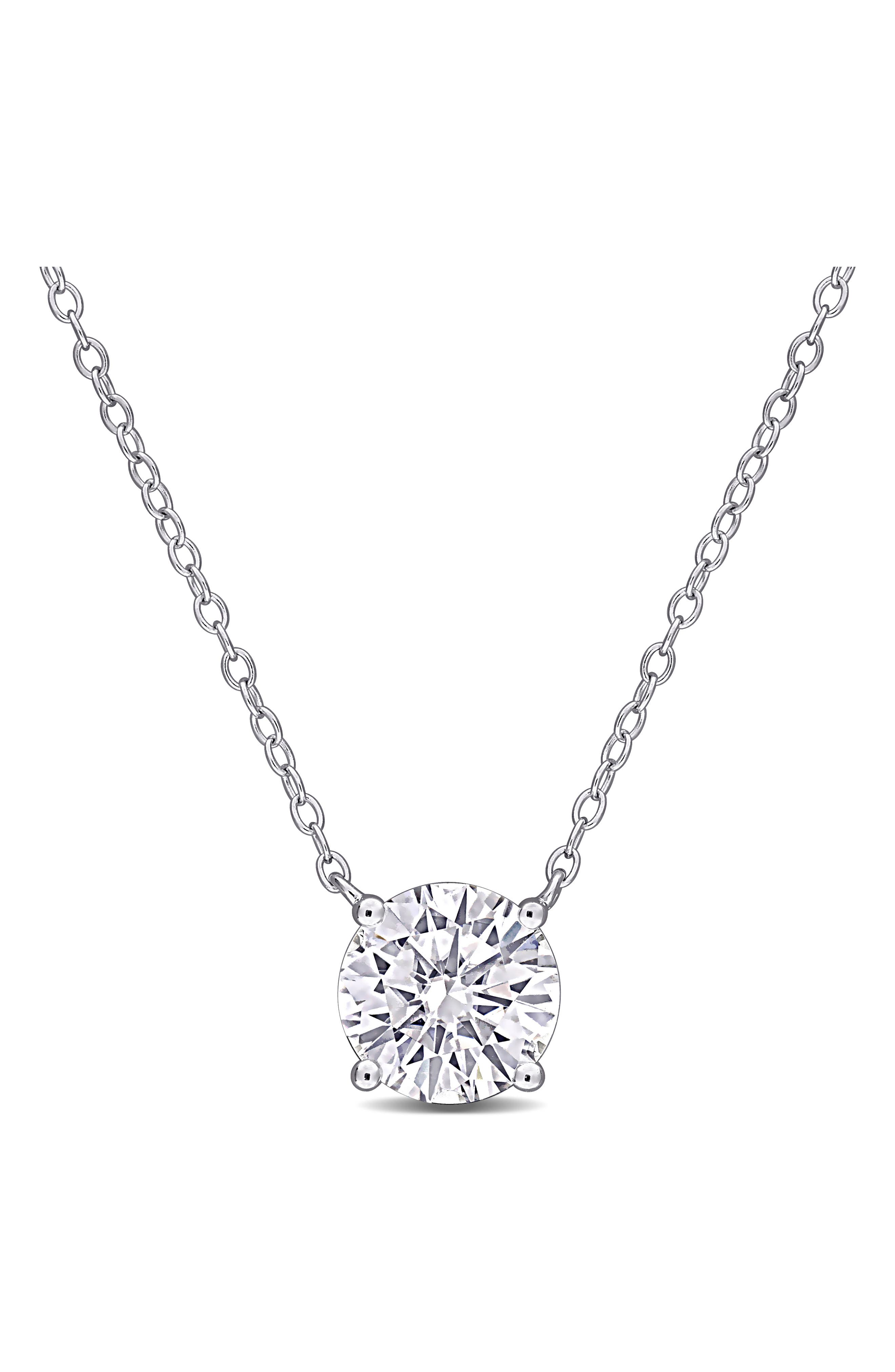 Lab Grown Moissanite Solitaire Necklace