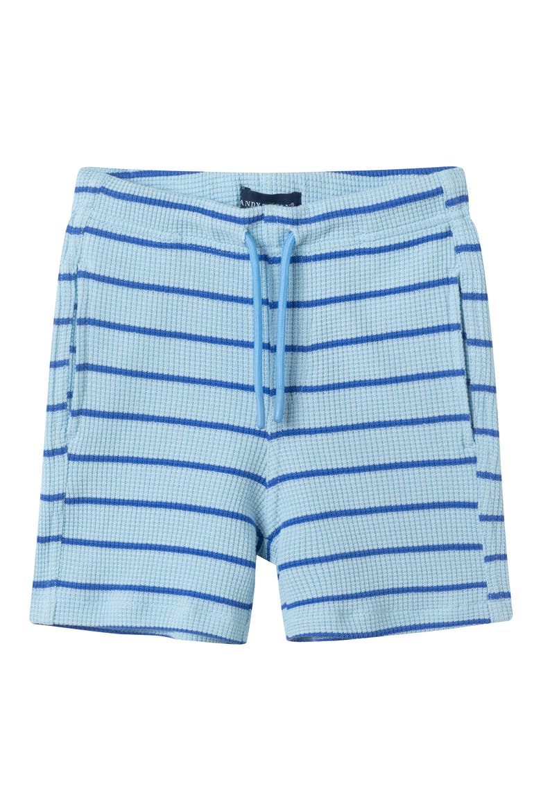 Kids' Waffle Knit Polo & Shorts Set, Alternate, color, LIGHT BLUE STRIPE