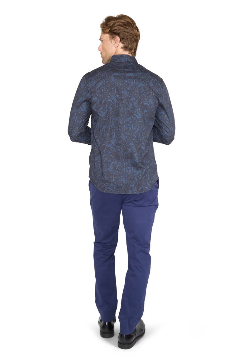 Morris Button-Up Shirt, Alternate, color, Madrid Paisley Navy