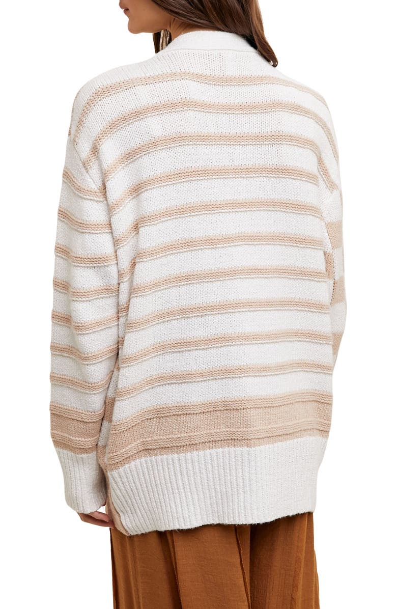 WISHLIST Mixed Cardigan, Alternate, color, Cream/ Taupe