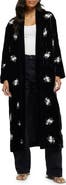 River Island Beaded Floral Open Front Velvet Duster