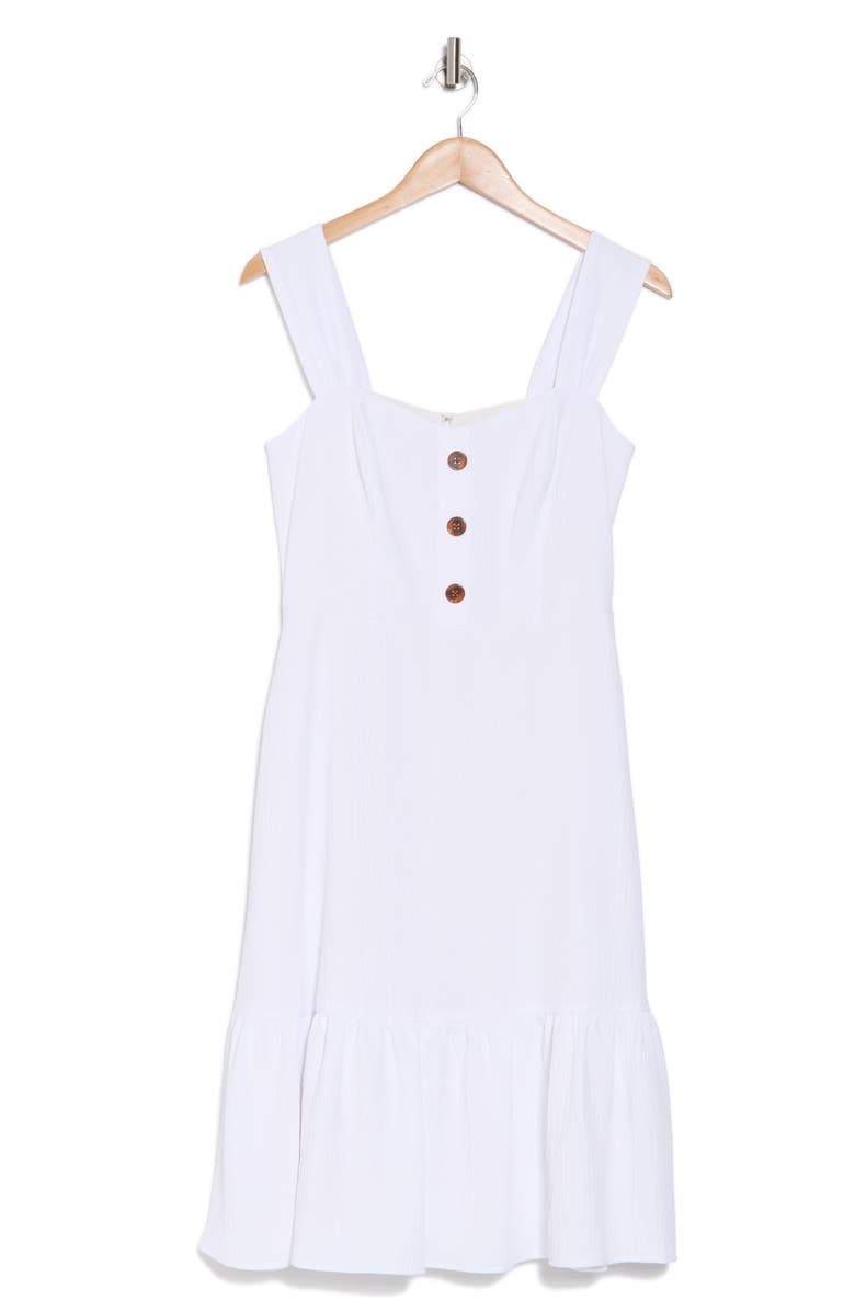 Eliza J Button Front A-Line Midi Dress, Alternate, color, 