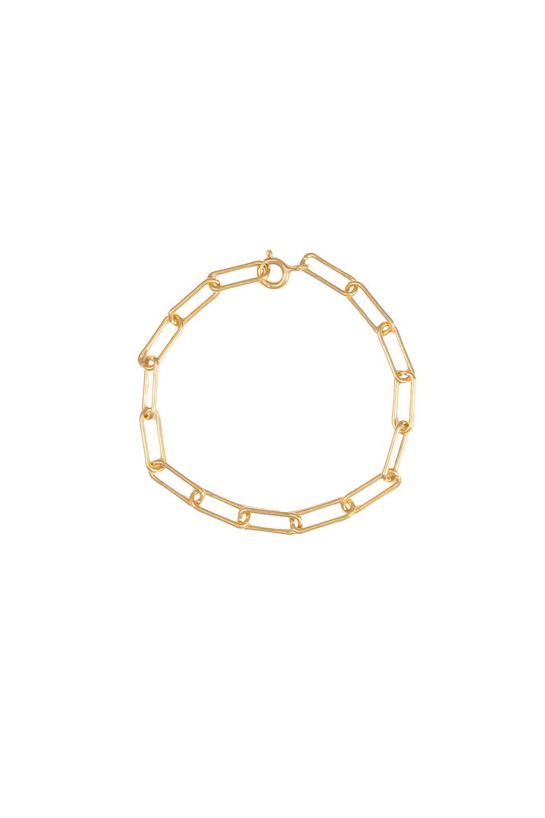 Sterling Silver 18k Gold Plated Amelia Chain Bracelet Dainty Trendy, Alternate, color, Gold