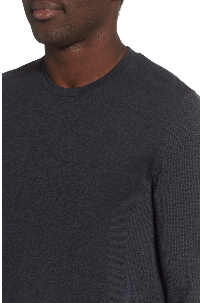 Seamless Performance T-Shirt, Alternate, color, BLACK OXIDE MELANGE