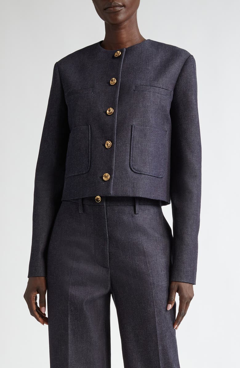 Altuzarra Bernadette Coton Jacket, Main, color, Berry Blue