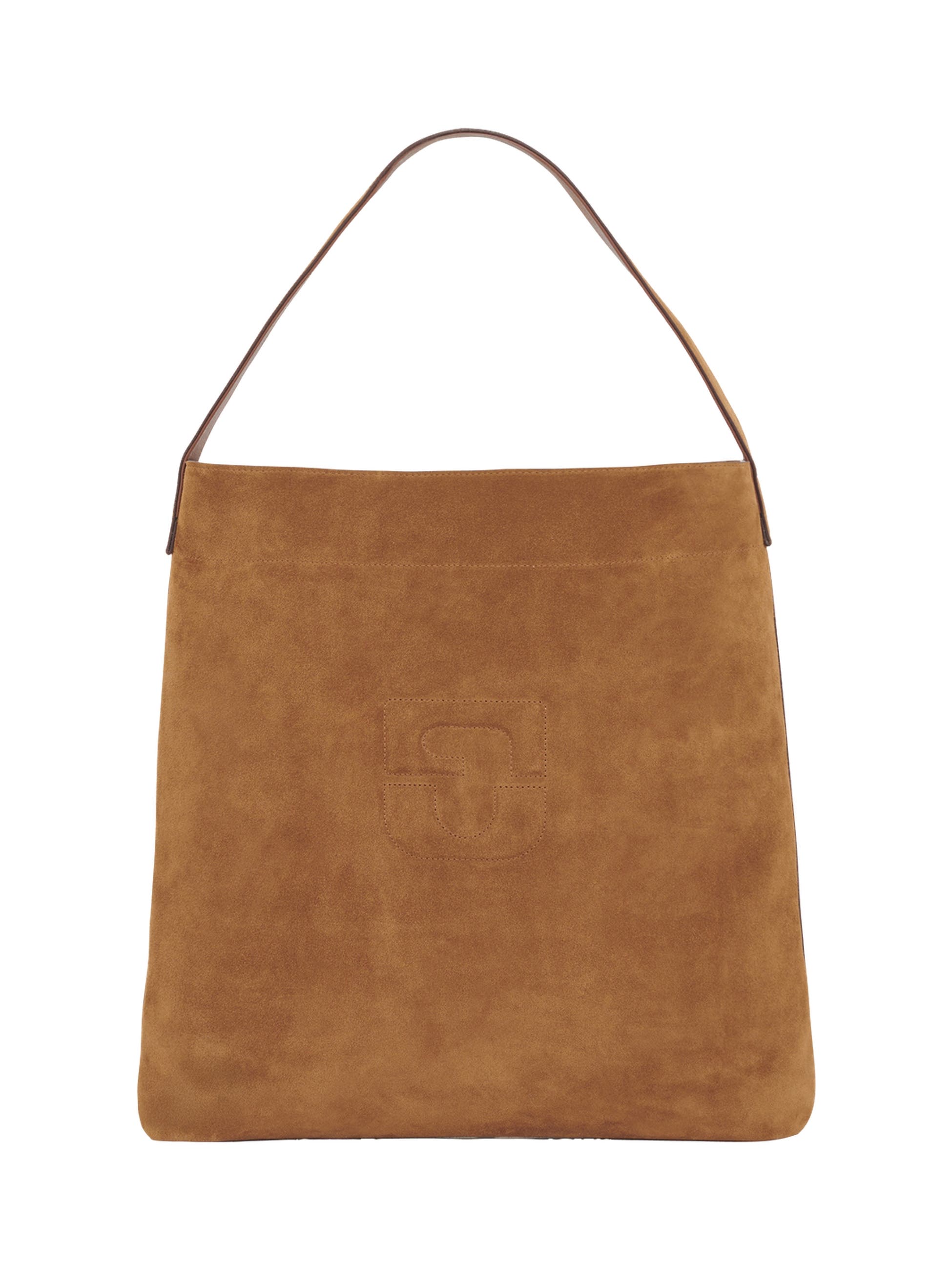 GERARD DAREL Lady GD Suede Tote Bag, Main, color, Wheat