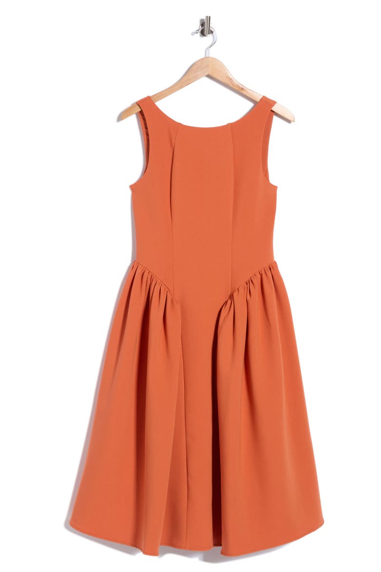 Drop Waist Midi Dress, Alternate, color, RED CLAY