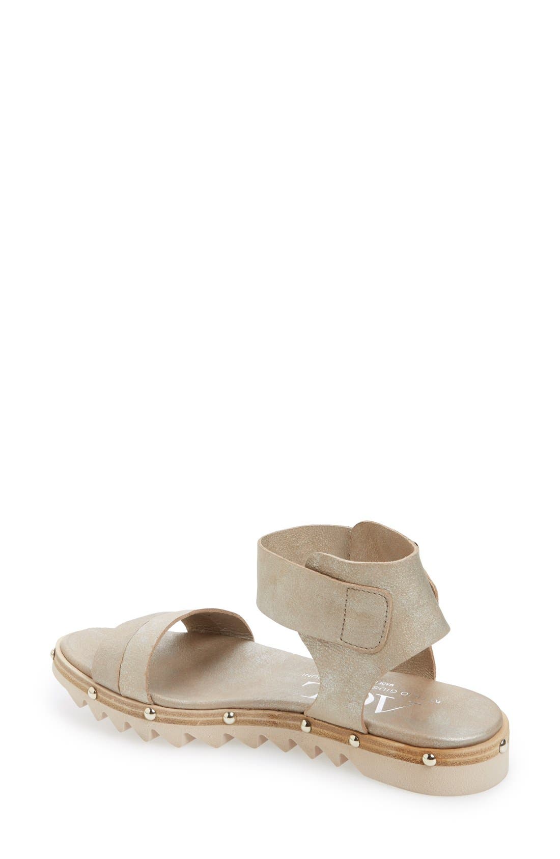 Studded Leather Sandal, Alternate, color, BRONZO