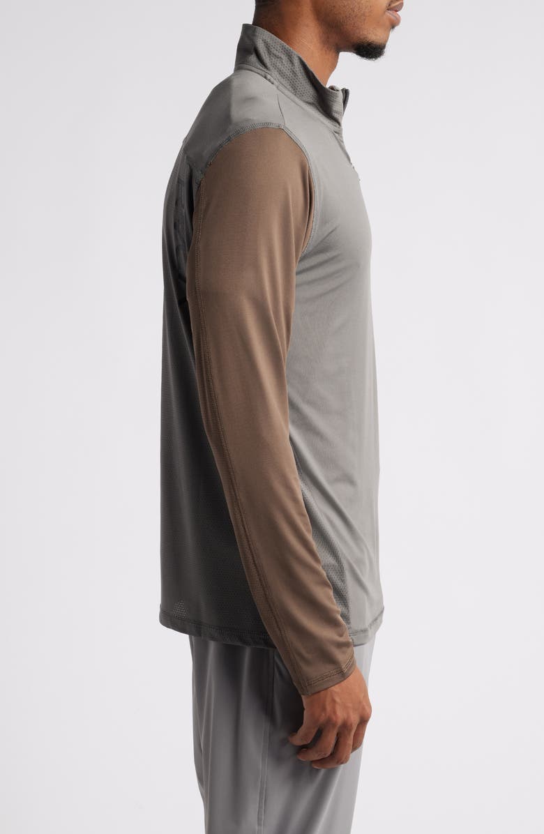 RVCA Recycled Polyester Blend Quarter Zip Pullover, Alternate, color, Graphite