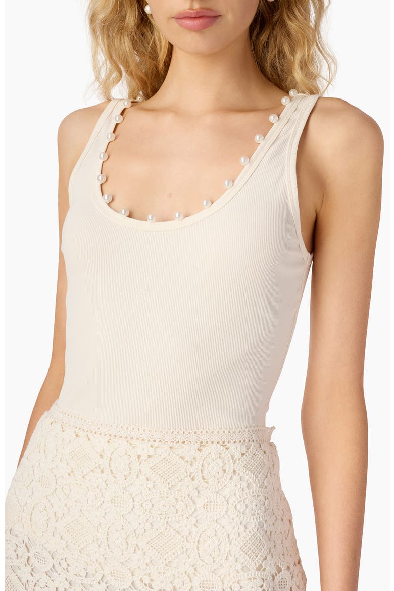 Perrie Faux Pearl Rib Tank, Main, color, CERAMIC