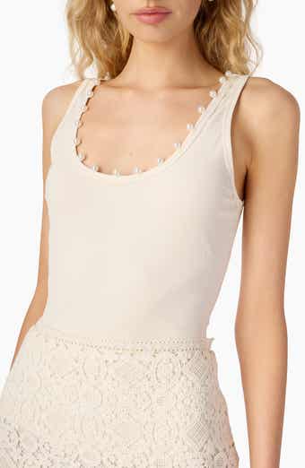 Perrie Faux Pearl Rib Tank