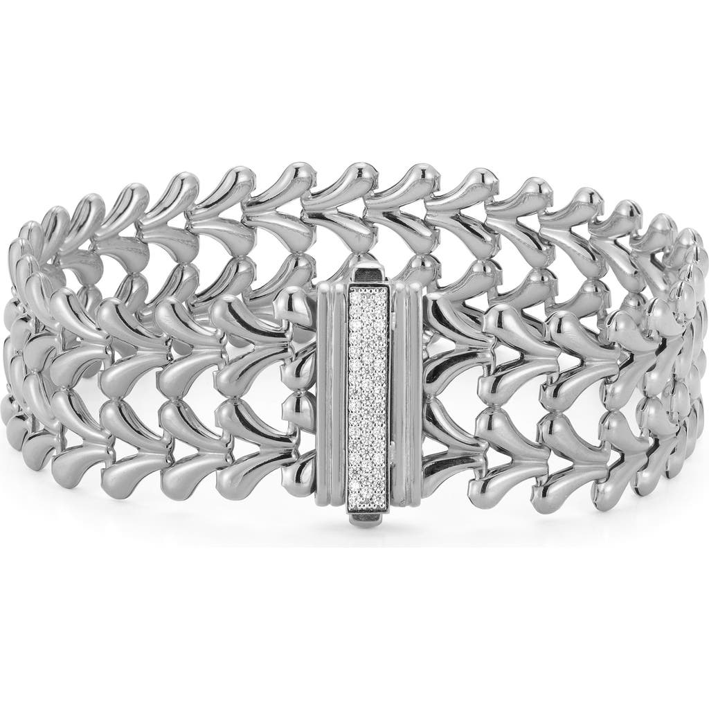 Sphera Milano Bold Double Row Weave Bracelet In Silver
