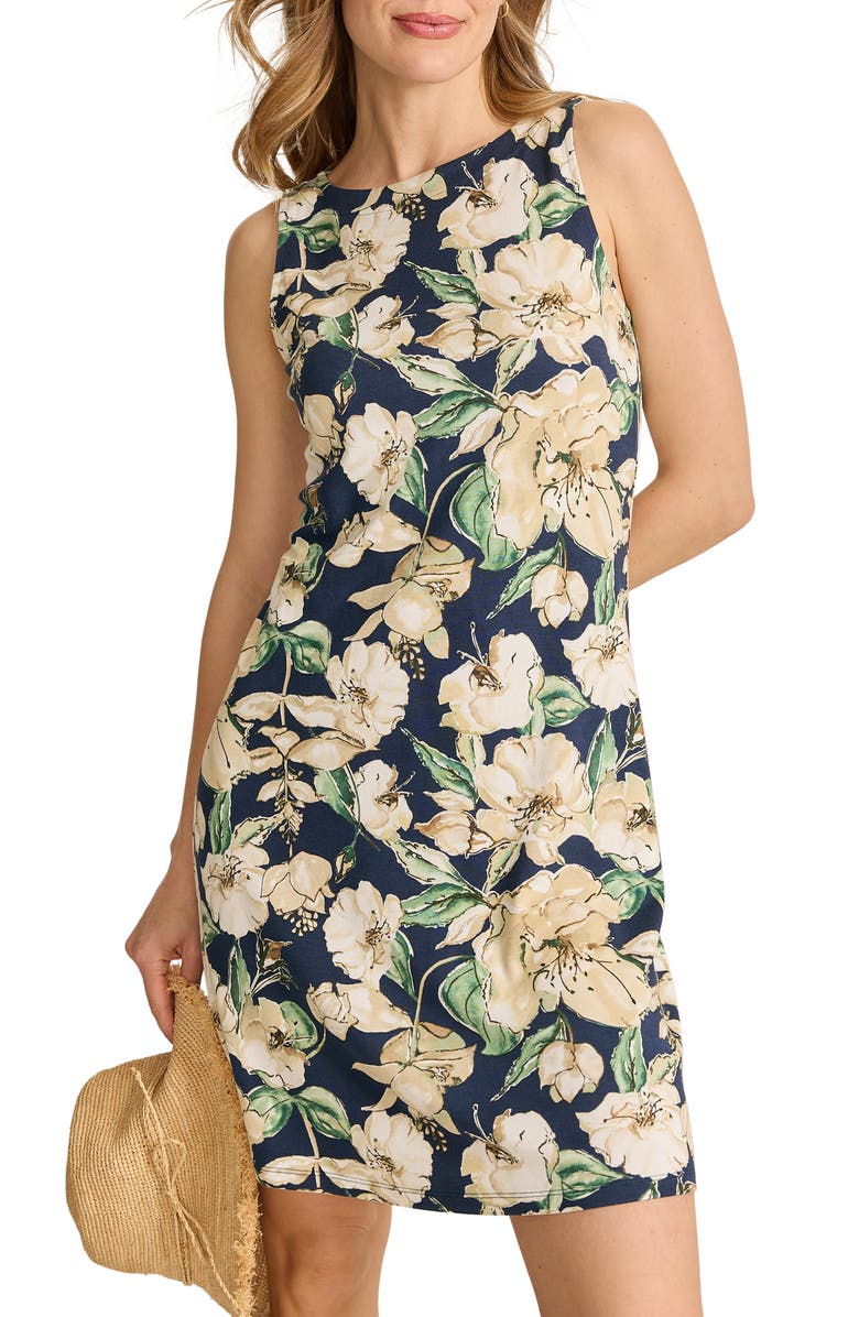 Tommy Bahama Darcy Floral Print Sleeveless Minidress, Main, color, Coastline