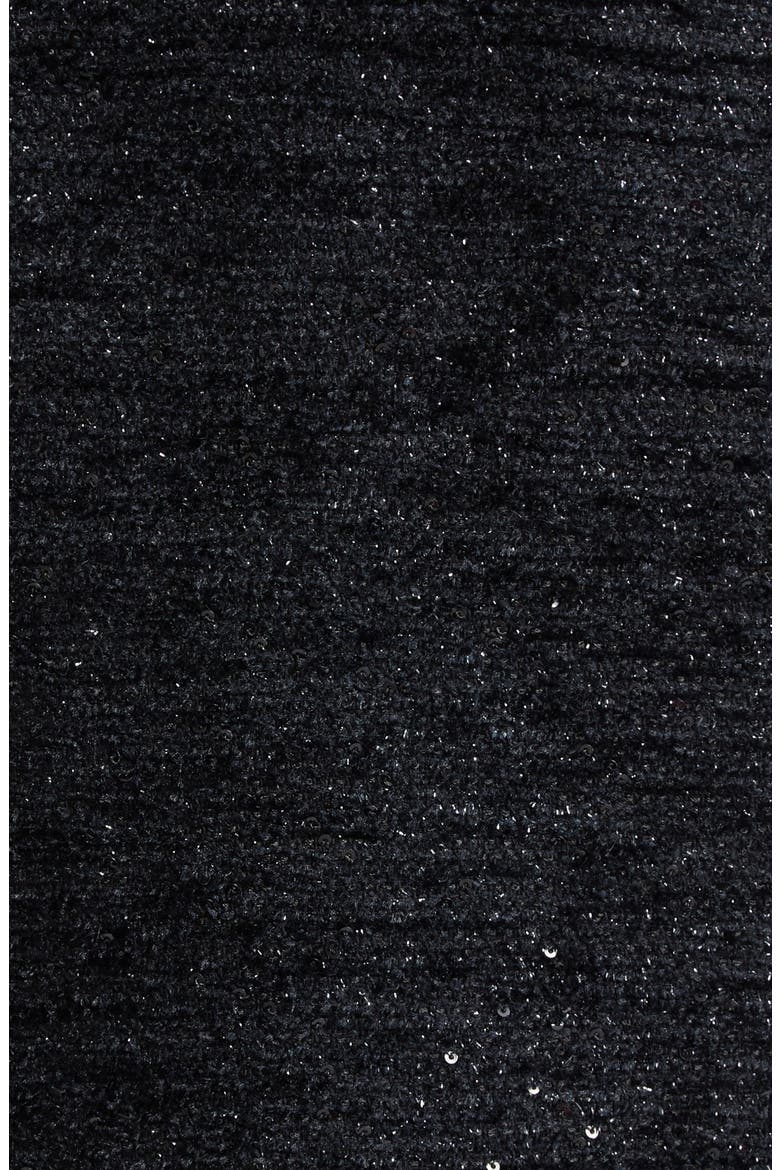 Sequin Chenille Tweed Jacket, Alternate, color, BLACK
