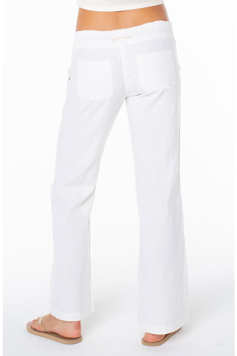 Oceanside Linen Blend Drawstring Pants, Alternate, color, BRIGHT WHITE