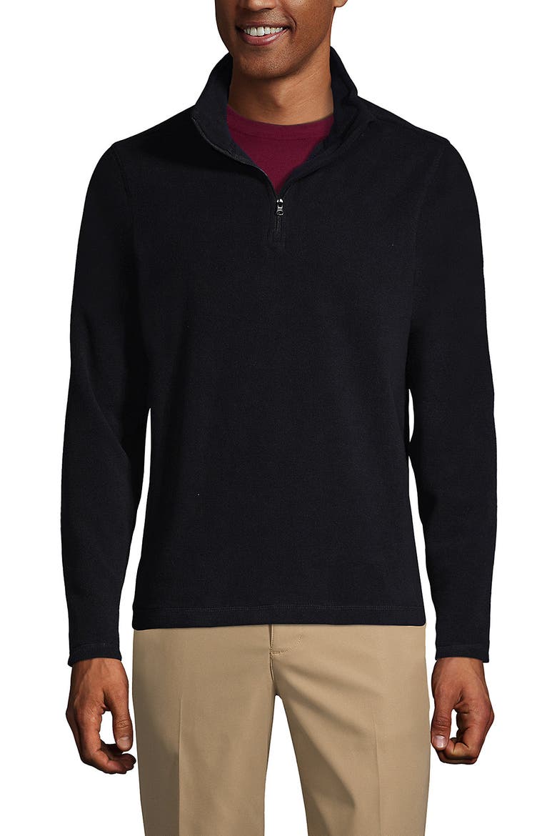 School Uniform Young  Lightweight Fleece Quarter Zip Pullover, Main, color, Black