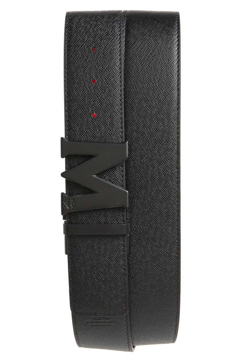 Reversible Signature Leather Belt, Alternate, color, RED