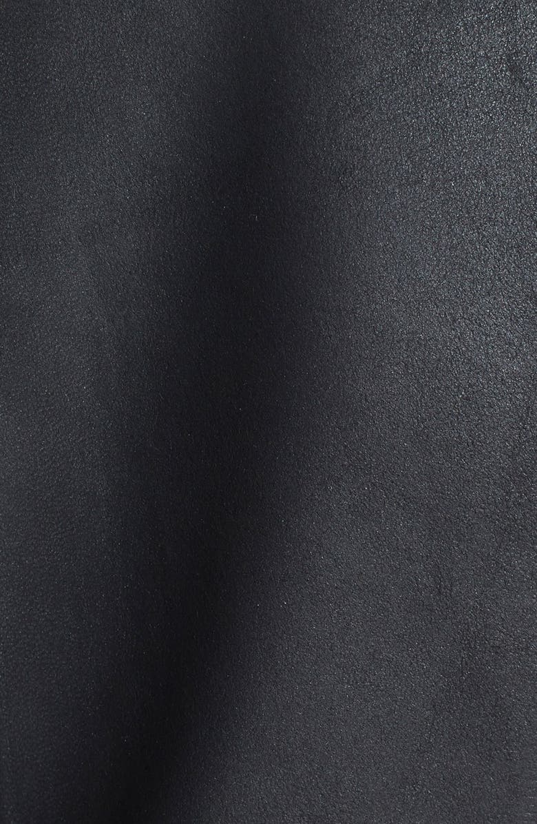 Tahari T Tahari Drape Collar Featherweight Leather Jacket, Alternate, color,