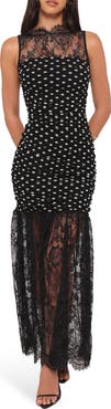 Petal & Pup Jubilee Mixed Media Lace & Mesh Maxi Dress