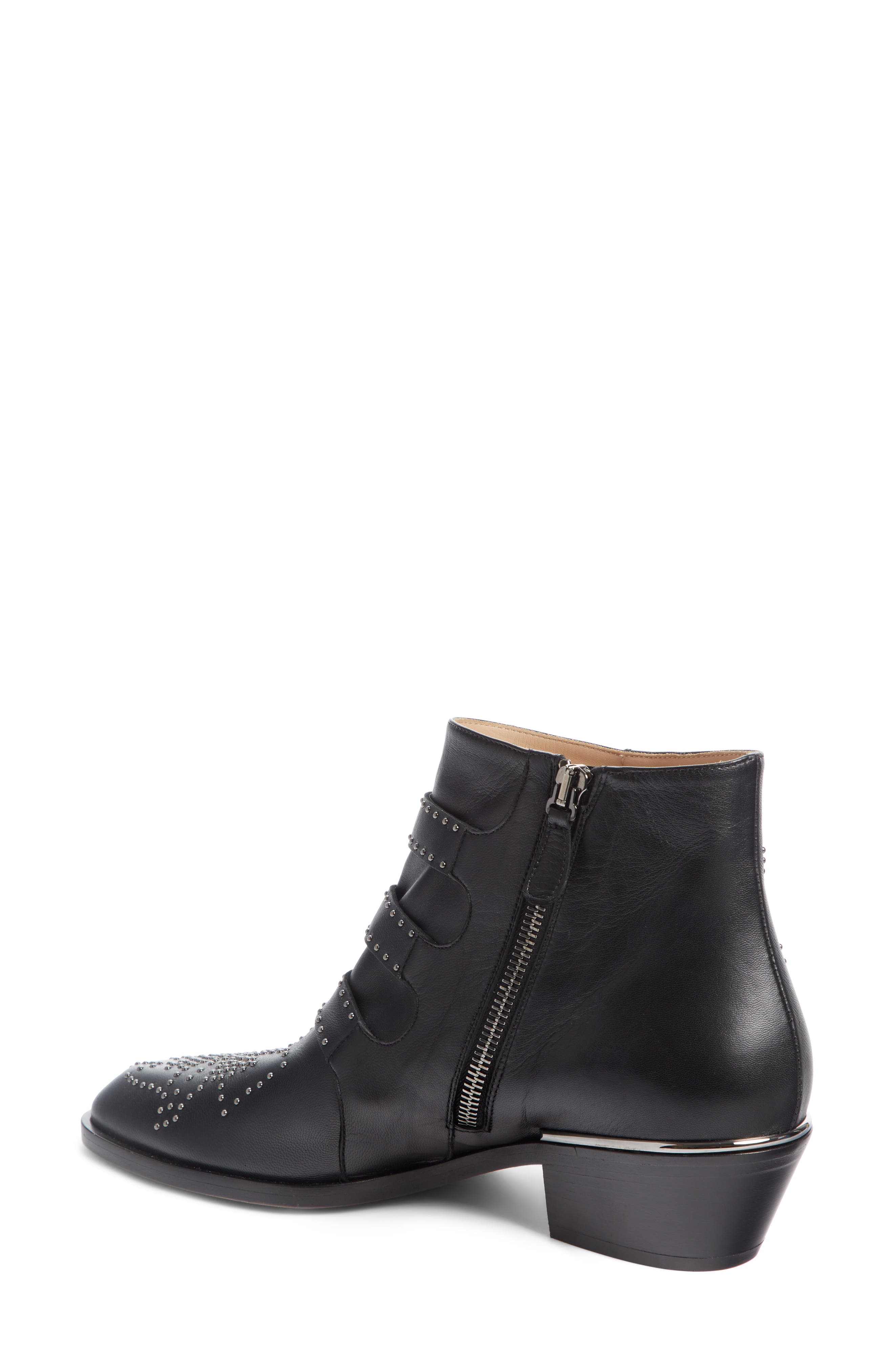 Susanna Stud Buckle Bootie, Alternate, color, BLACK