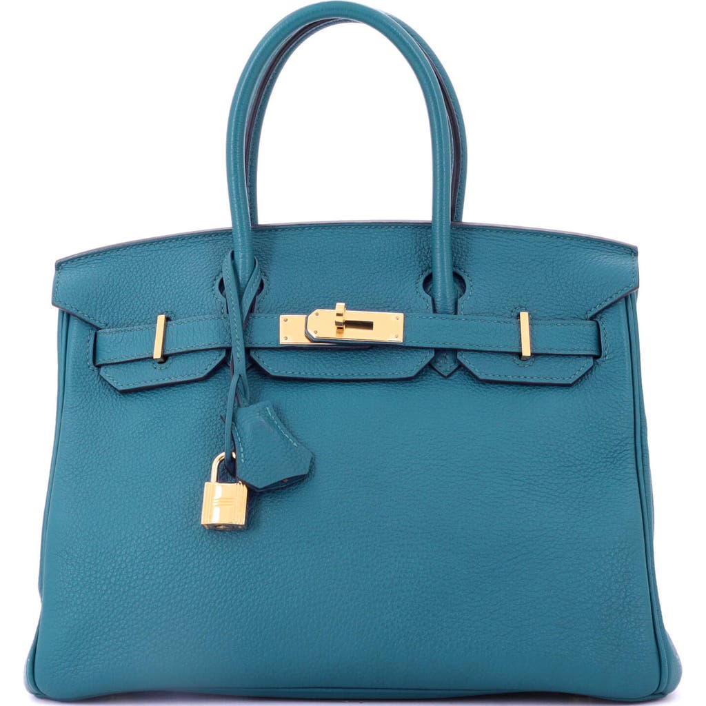 Pre-owned Hermes  Hermes Birkin Handbag Blue Togo With Gold Hardware 30