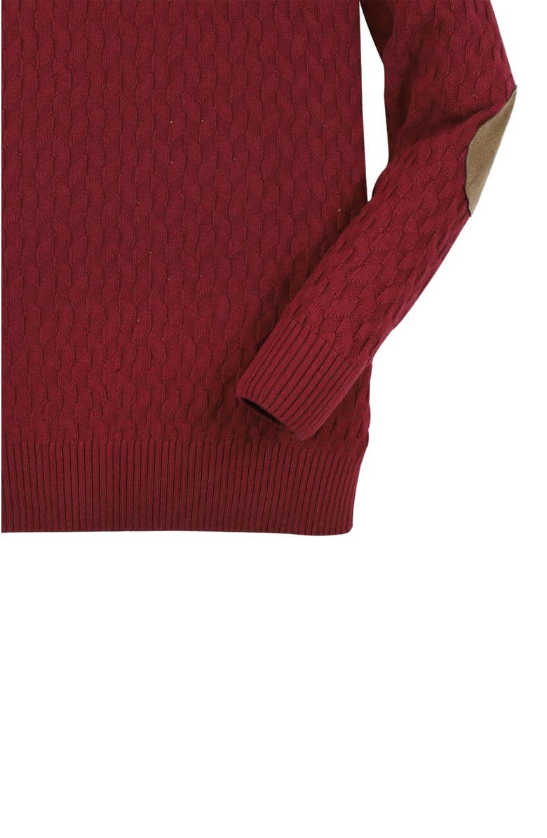 Hope & Henry Baby Boys' Mix Stitch Mock Neck Button Sweater, Infant, Alternate, color, Dark Red Mini Herringbone