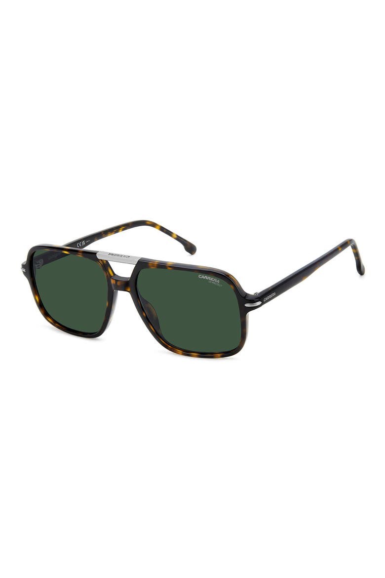 58mm Navigator Sunglasses, Alternate, color, HAVANA/ GREEN
