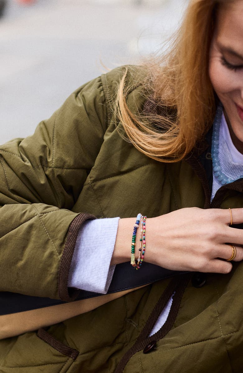 BaubleBar Rowan Semiprecious Layered Bracelet, Alternate, color, Gold Multi