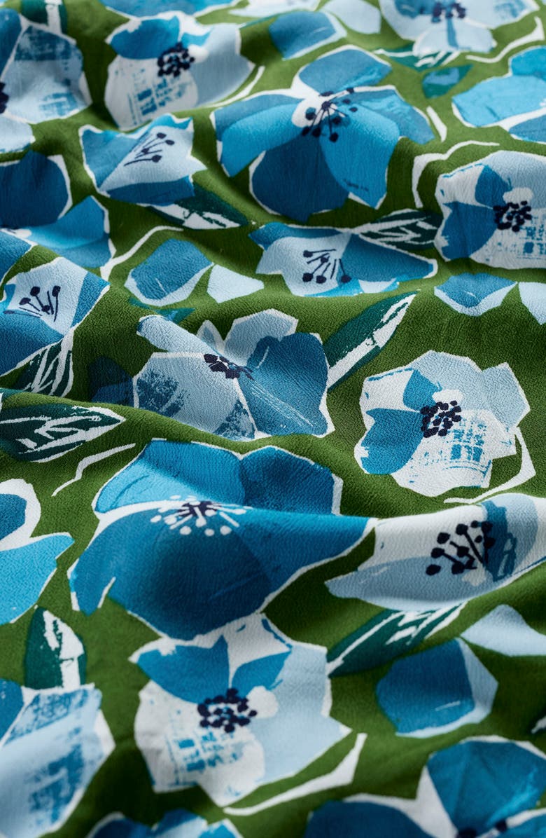 Seasalt Cornwall Etta Floral Pleated Midi Dress, Alternate, color, Paper Hellebores Forest Green