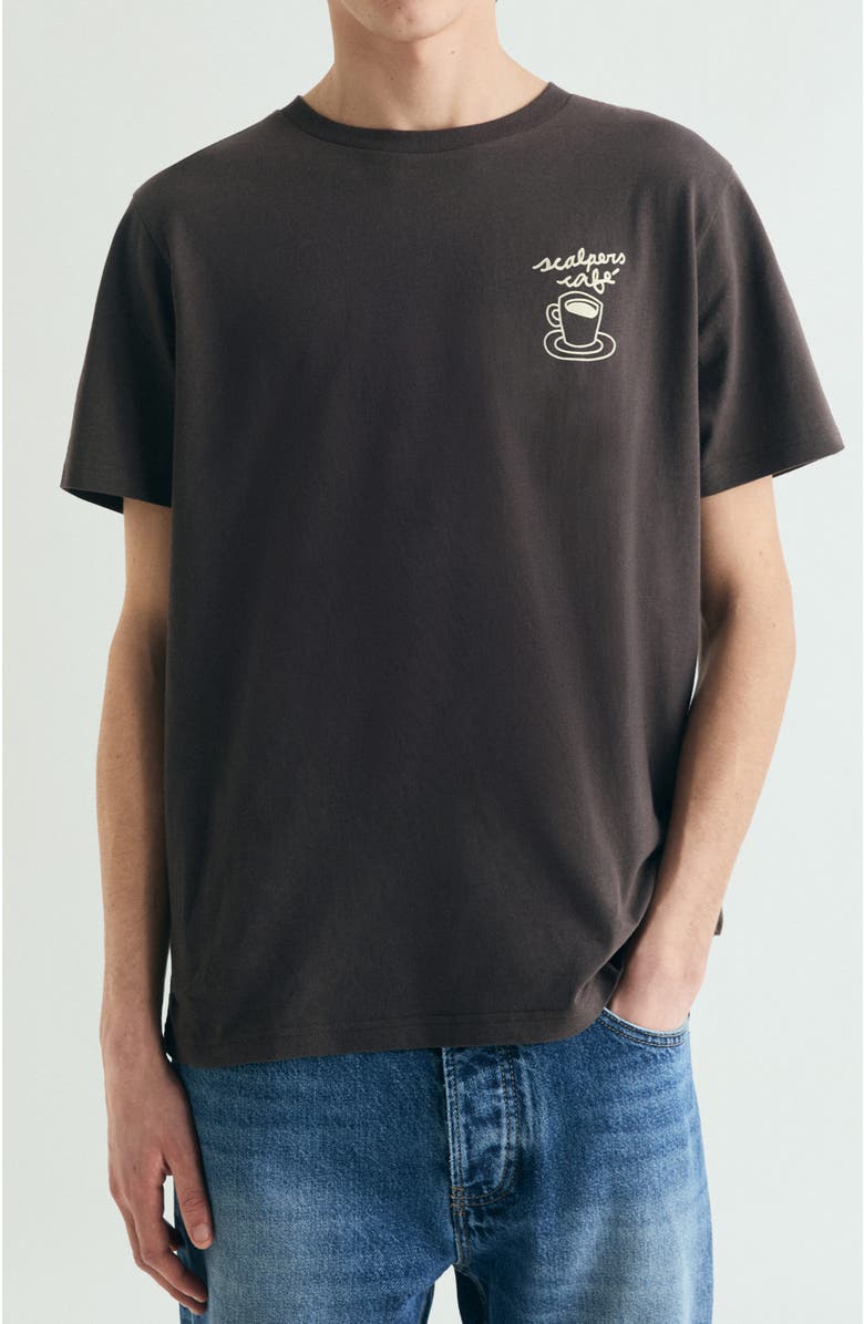 Scalpers Print T-Shirt Brown, Main, color, Darkbrown
