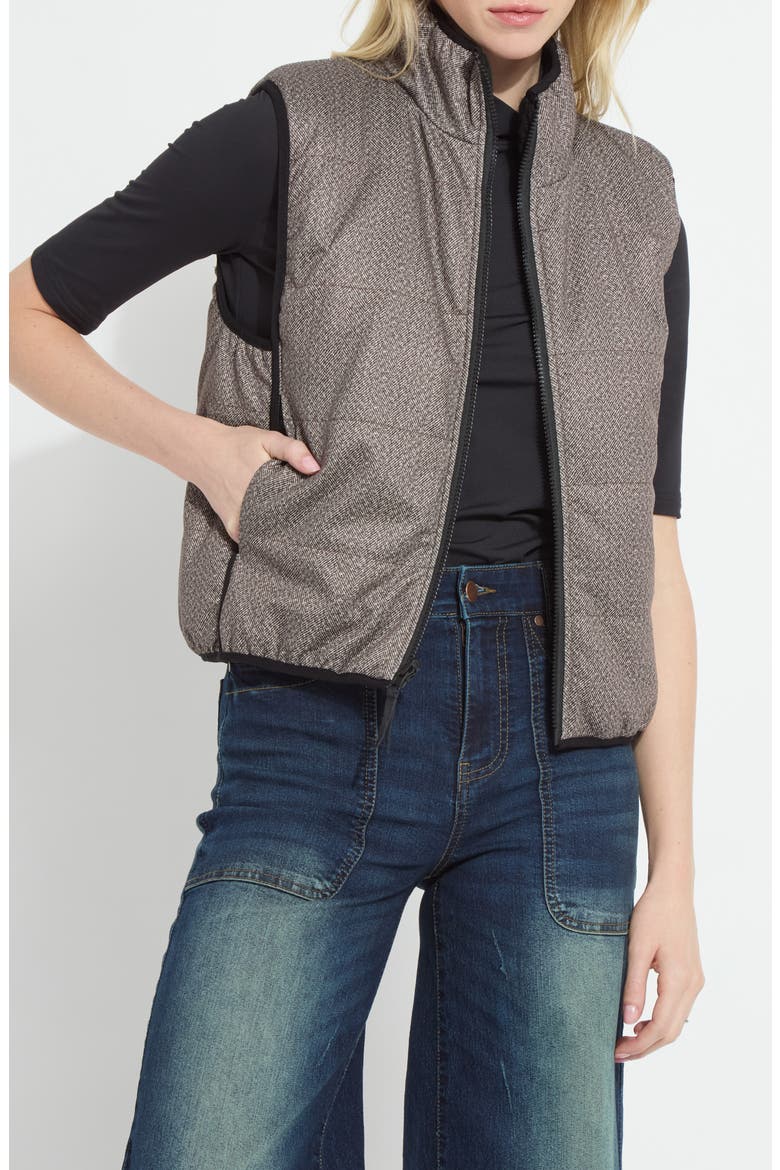 Rowyn Reversible Puffer Vest, Main, color, DONEGAL TWEED