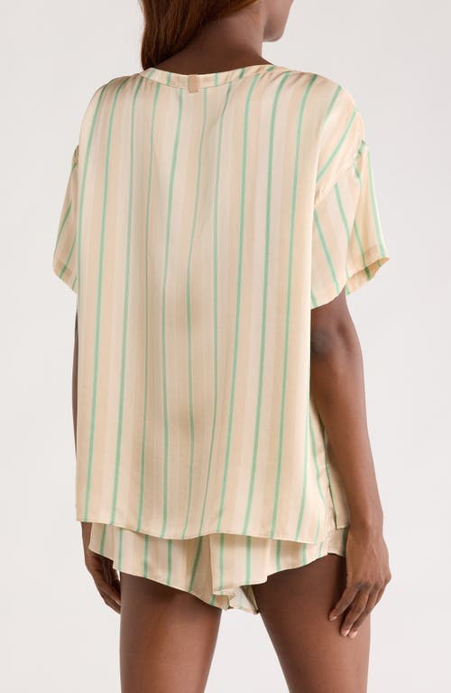 Lunya Washable Silk Tee Short Set Pampas Stripe In Neutral