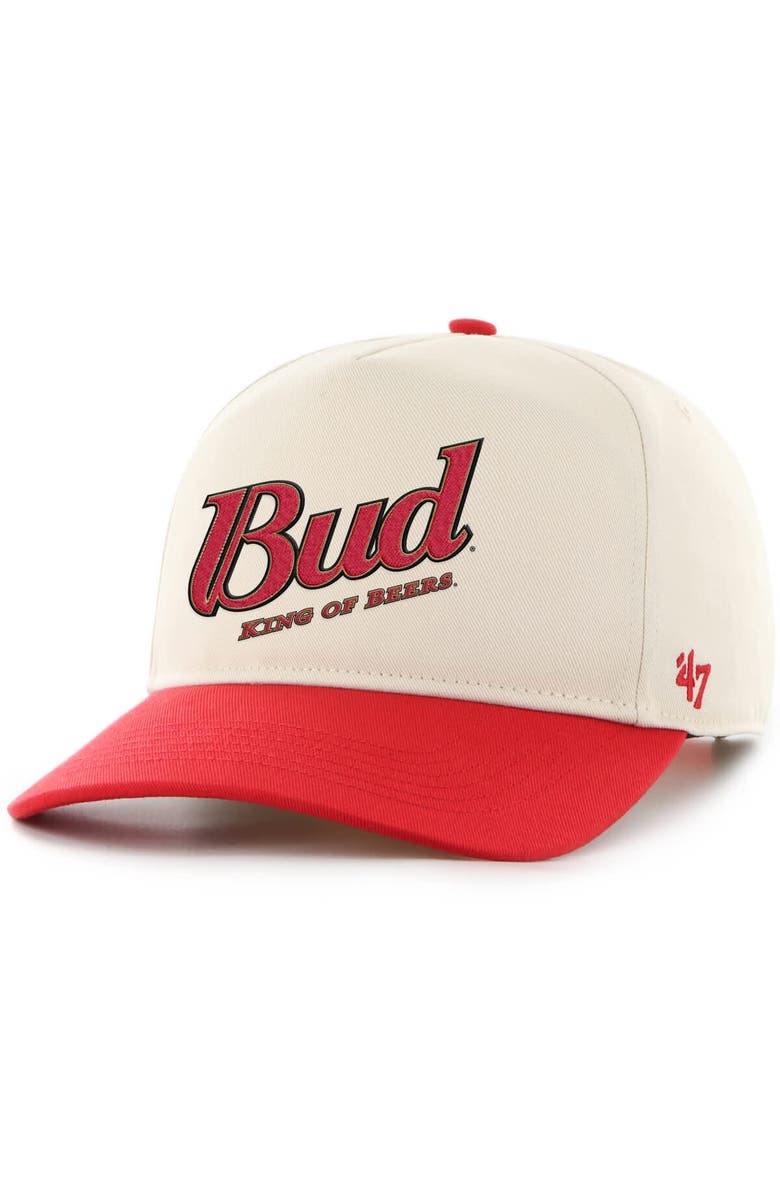 '47 Men's '47 Natural/Red Dale Earnhardt Jr. Budweiser Hitch Adjustable Hat, Main, color, Natural