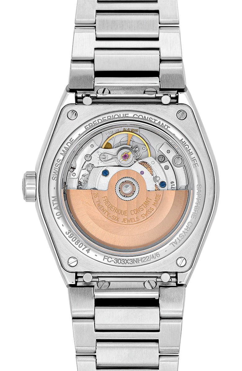 FREDERIQUE CONSTANT Highlife Automatic COSC Bracelet Watch, 39mm, Alternate, color, Silver-Tone